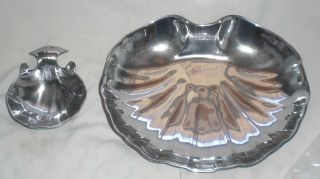 Wilton Armetale PEWTER Chip Dip BOWL Clam Shell Shape DISH Hors d’oeuvres w/Box 3