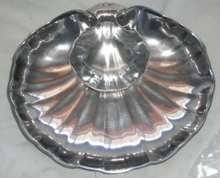 Wilton Armetale PEWTER Chip Dip BOWL Clam Shell Shape DISH Hors d’oeuvres w/Box 4