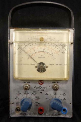 Vintage 1959 Rca Voltohmyst Vtvm Voltmeter Wv - 77e For Service & Industrly