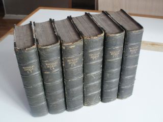 Set Of 6x Antique Sir Walter Scott Waverley Novels 1862