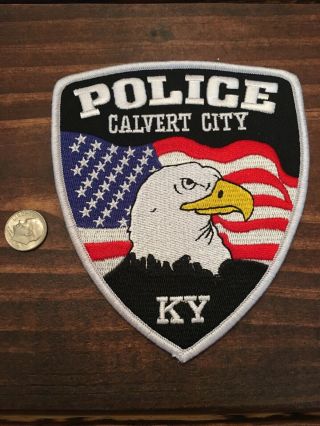 Calvery City Ky Police Sheriff Patch Kentucky Eagle American Flag