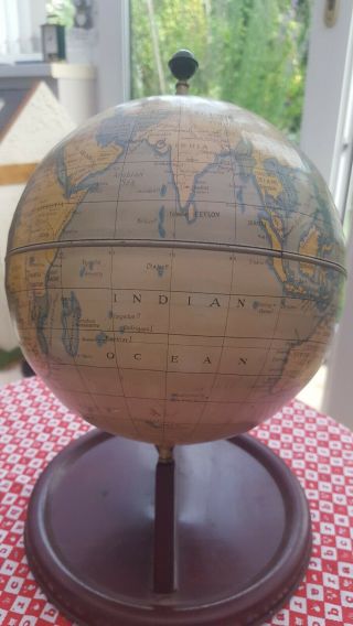Vintage 1940s Chad Valley World Globe (lithographed Tin)