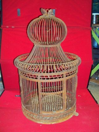 Large Antique Metal Bird Cage