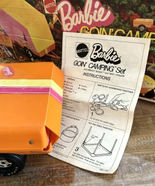 Vintage 1973 Mattel Barbie Goin’ Camping Set w/ Accessories & Box 8669 8