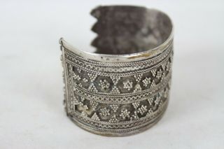 Vintage.  800 Sterling Cuff Bracelet Fine Jewelry Ornate Antique 39.  4 Grams 3