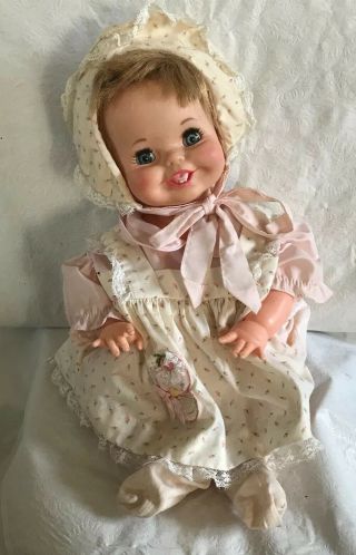 Vintage 1967 Ideal Toy Corp 16” Doll Hard Plastic Sleep Eyes Bt - 18 ?tubsy Cute
