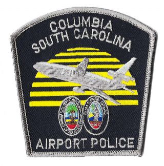 Police Patch South Carolina Columbia Airport Aviation Silver Marshal Sheriff Pd
