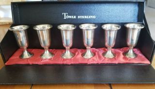 Vintage Towle Sterling Silver Set Of 6 Weighted Candle Holders 3 " Tall