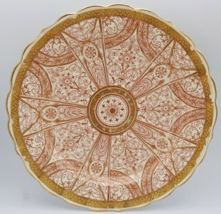 Set of 4 Antique 1887 Royal Worcester Plates Elaborate Red Gilt Pattern 4