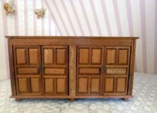 Vtg Hand Made Wooden Wood Cabinet Minart Mexico Dollhouse Miniature From Museum
