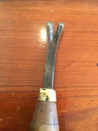 Antique H F Osborne Leather Cutter slitter half moon head knife,  Draw Gauge 6