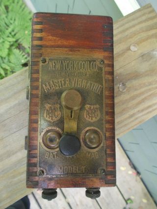 Antique York Coil Company Model T Master Vibrator W/ Paperwork Inside