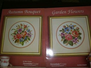 Autumn Bouquet & Garden Flowers Helen Burgess Vintage Cross Stitch Patterns