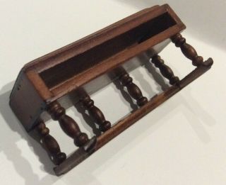 Vtg DollHouse Miniature Antique Wood Carved Wall Shelf Furniture Accessory 3