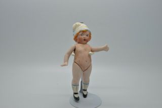 Antique Germany Porcelain Bisque Doll Girl With Cap