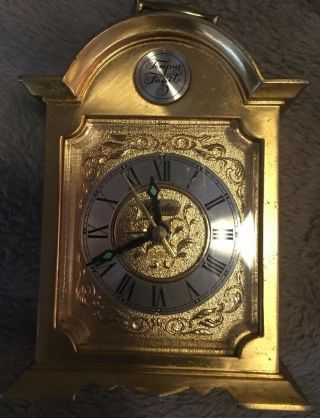 Antique Linden Quartz Clock Tempus Fugit Brass Finish (small) - (no 4re678)