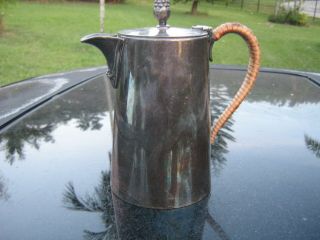 James Dixon Sheffield 04788 Silver Plated 6.  5 " Tea Or Coffee Pot Rattan Handle