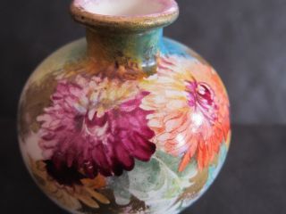 Antique Royal Bonn Round Vase Hand Painted Flowers 1755 marking 2