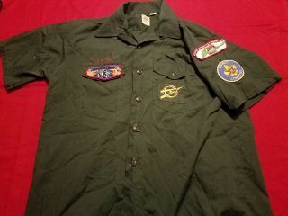 Vintage Boy Scout Bsa Explorer Scouter Uniform Shirt Patches Tseyedin 65 Grc