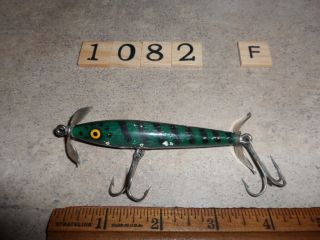 T1082 F Vintage Eger Wooden Minnow Fishing Lure
