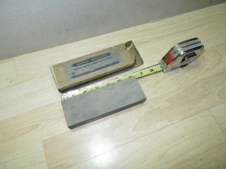 Vtg Norton Queer Creek Sharpening Oil Stone Hone Knife Tools Razor Chisel W/box