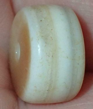 13.  5mm Very Rare Ancient Indo - Tibetan Sulemani Chung Agate Bead,  S1373