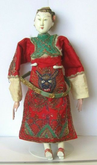 Antique Vintage Carved Wood Wooden Oriental Chinese Opera Dolls