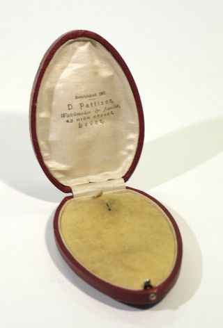 Victorian Antique Red Morocco Jewellery Case - D Pattison Leven - Pendant Case.