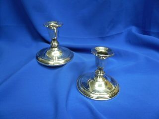 Frank M.  Whiting & Co.  Vintage Low Base Sterling Weighted Candlesticks