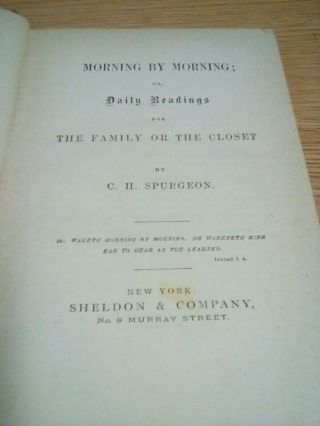 Antique Morning by Morning Charles Spurgeon Sheldon & Co. 3