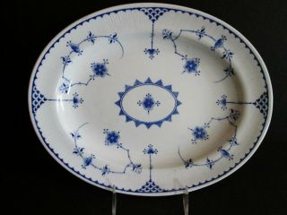 Antique Ironstone Serving Plates Furnivals Blue White Staffordshire Pottery