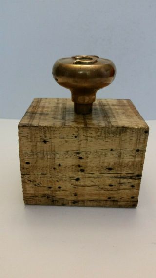 Vintage Brass Monogrammed Doorknob with Raised Letter S on Exotic Wood Block 4
