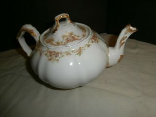 Antique Theodore Haviland Limoges France China Teapot W/ Gold Trim