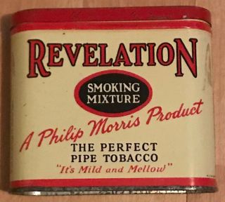 Rare Antique & Collectible Tobacco Tin - " Revelation " A Philip Morris Product