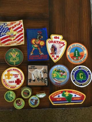 14 Vintage Boy Scout Patches Badges Camp Council Bsa