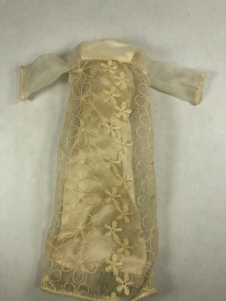 Vintage Francie Doll Dreamy Wedding Dress 1965 Mattel Daisies & Satin Underskirt