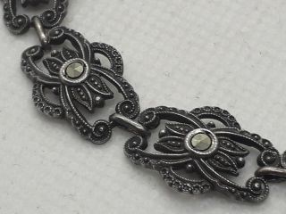 Quality Antique Art Deco Solid Silver Marcasites Bracelet.