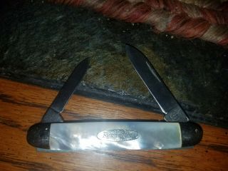 Vintage Antique Remington Pocket Knife 2 Blade Folding Mop Mother Of Pearl