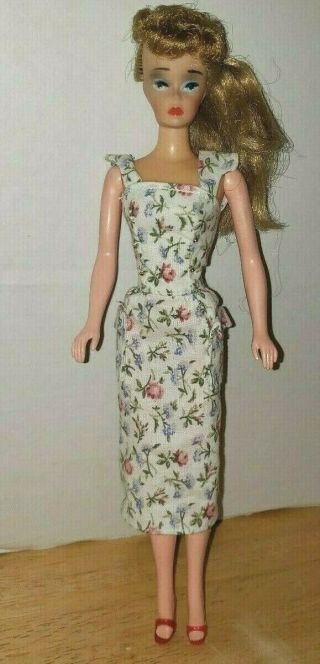 1960’s Barbie Clone Blonde Ponytail Doll With Sheath Dress And Shoes