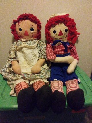 Vintage Collectible Knickerbocker Raggedy Ann & Andy Dolls