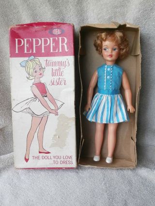 Vintage Ideal Pepper Doll W/ Box & Outfit Tammy Family