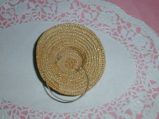 Vintage Madame Alexander Wendy - Kins Straw Doll Hat With Pink Flowers,  Pretty 4