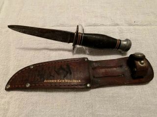 Vintage Remington Usa Dupont Rh 70 Boy Scouts Leather Stacked Knife And Sheath