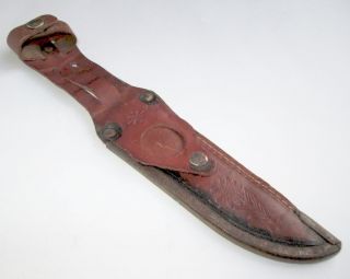 Vintage Antique Boy Scout Knife Leather Sheath Holder With Compass Place