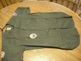 Vintage Bsa Explorers Boy Scout Uniform Top W 1953 Jamboree Sea Scout Patches