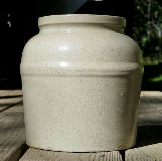 Big And Antique Stoneware Crock,  Primitive Pot Kitchen Pantry Jar