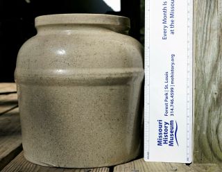 Big and Antique Stoneware Crock,  Primitive Pot Kitchen Pantry Jar 2