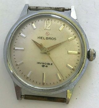 Vintage Helbros Swiss Hand Winding Mens Watch With Seconds Indicator,  Cal.  M - 112