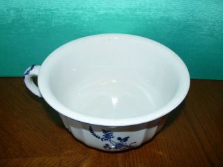 Antique Blue and White Floral Chamber Pot Cauldon England 2