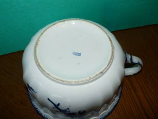 Antique Blue and White Floral Chamber Pot Cauldon England 8